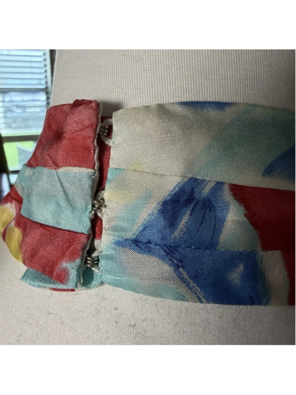 LRL Ralph Lauren 100% Silk Halter Dress 10 Watercolor Floral Midi Tie Waist EUC - Picture 9 of 10